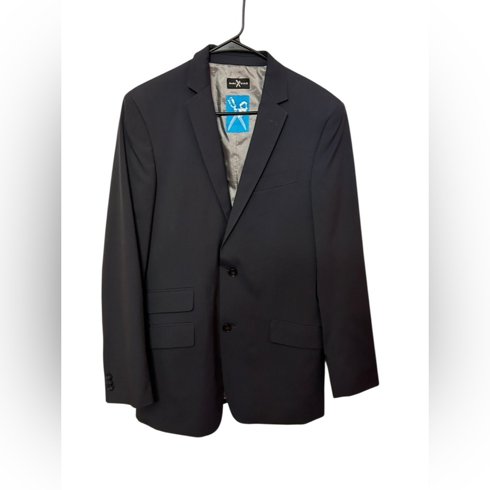 Marc Ecko Black Suit Blazer Size 38l 2 Button Clo… - image 8